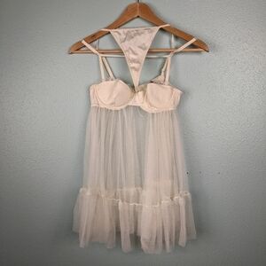 Victoria's Secret white sheer baby doll two pc 34B
